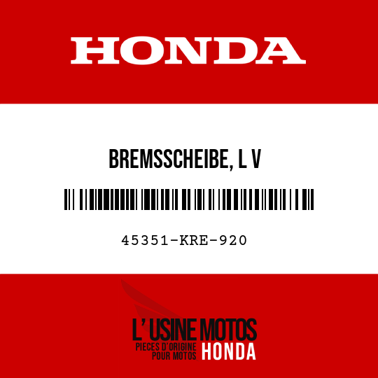 image de 45351-KRE-920 BREMSSCHEIBE, L V