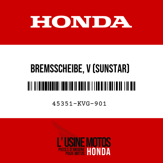 image de 45351-KVG-901 BREMSSCHEIBE, V (SUNSTAR)