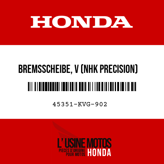 image de 45351-KVG-902 BREMSSCHEIBE, V (NHK PRECISION)