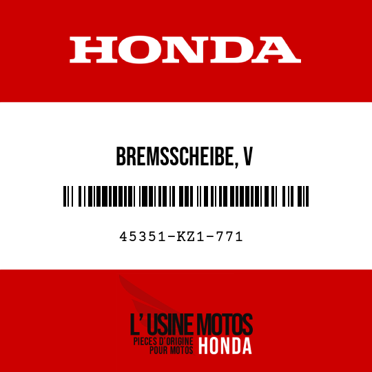 image de 45351-KZ1-771 BREMSSCHEIBE, V