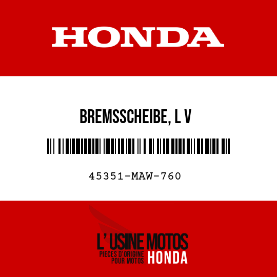 image de 45351-MAW-760 BREMSSCHEIBE, L V