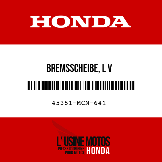 image de 45351-MCN-641 BREMSSCHEIBE, L V