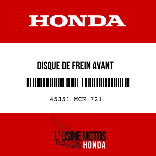 image de 45351-MCN-721 DISQUE DE FREIN AVANT