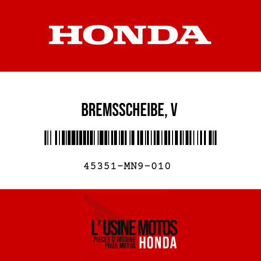 image de 45351-MN9-010 BREMSSCHEIBE, V