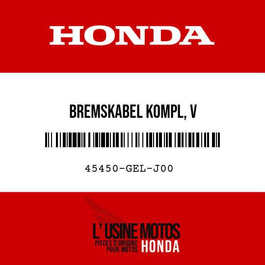 image de 45450-GEL-J00 BREMSKABEL KOMPL, V