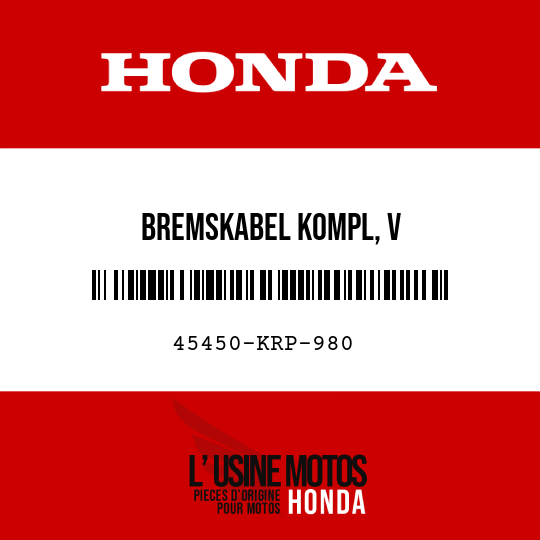 image de 45450-KRP-980 BREMSKABEL KOMPL, V