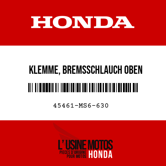 image de 45461-MS6-630 KLEMME, BREMSSCHLAUCH OBEN