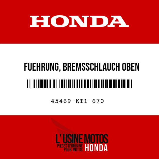 image de 45469-KT1-670 FUEHRUNG, BREMSSCHLAUCH OBEN