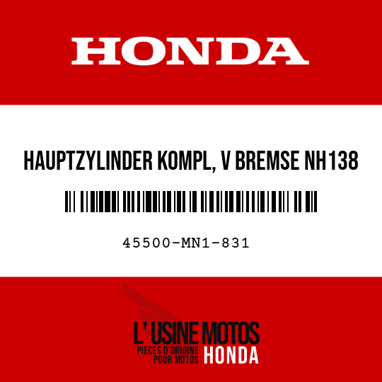 image de 45500-MN1-831 HAUPTZYLINDER KOMPL, V BREMSE NH138 