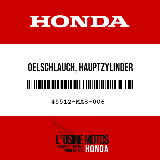 image de 45512-MAS-006 OELSCHLAUCH, HAUPTZYLINDER