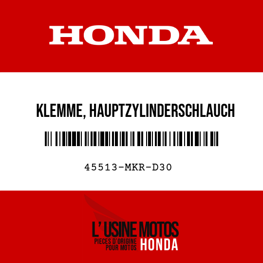 image de 45513-MKR-D30 KLEMME, HAUPTZYLINDERSCHLAUCH