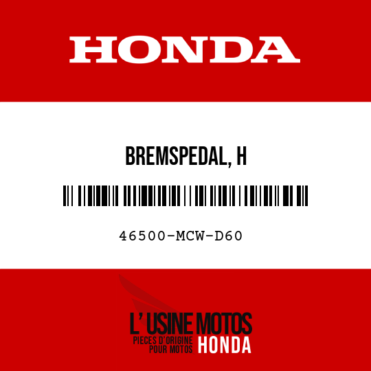 image de 46500-MCW-D60 BREMSPEDAL, H