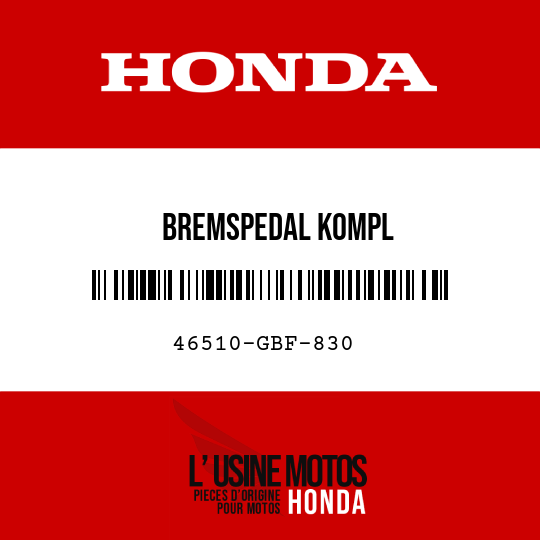 image de 46510-GBF-830 BREMSPEDAL KOMPL