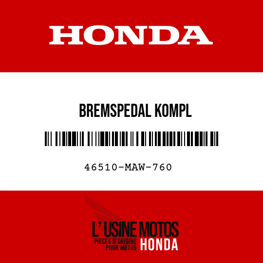 image de 46510-MAW-760 BREMSPEDAL KOMPL