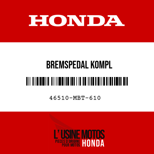 image de 46510-MBT-610 BREMSPEDAL KOMPL