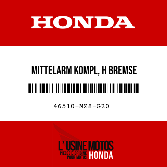 image de 46510-MZ8-G20 MITTELARM KOMPL, H BREMSE