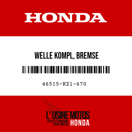 image de 46515-KZ1-670 WELLE KOMPL, BREMSE