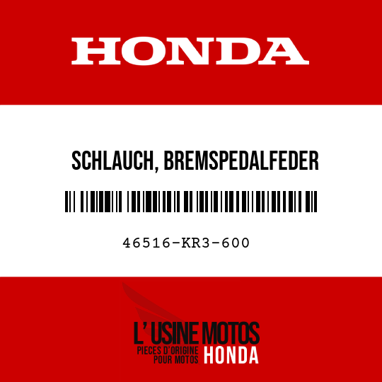 image de 46516-KR3-600 SCHLAUCH, BREMSPEDALFEDER