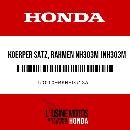 image de 50010-MKN-D51ZA KOERPER SATZ, RAHMEN NH303M (NH303M MAT AXIS, GRAU-METALLIC)