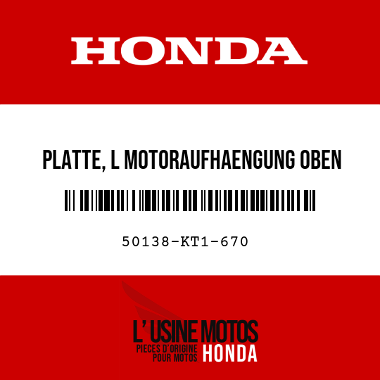 image de 50138-KT1-670 PLATTE, L MOTORAUFHAENGUNG OBEN
