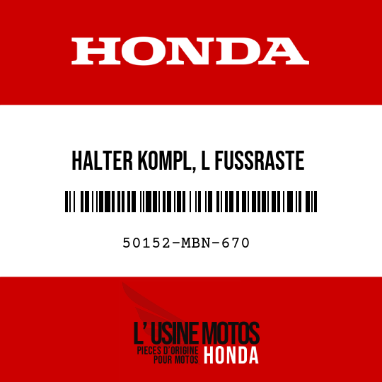 image de 50152-MBN-670 HALTER KOMPL, L FUSSRASTE