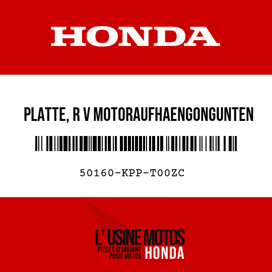 image de 50160-KPP-T00ZC PLATTE, R V MOTORAUFHAENGONGUNTEN NH364M