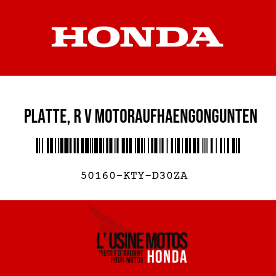 image de 50160-KTY-D30ZA PLATTE, R V MOTORAUFHAENGONGUNTEN NH303M 
