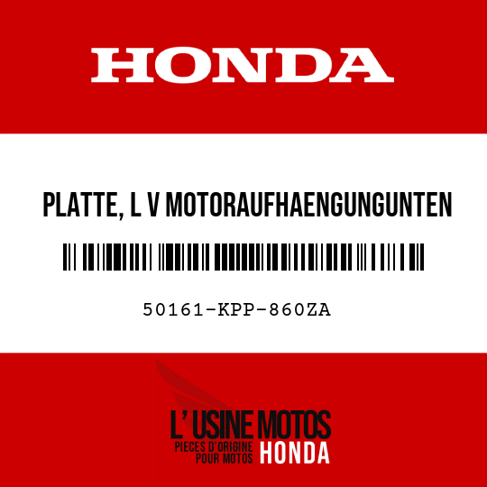 image de 50161-KPP-860ZA PLATTE, L V MOTORAUFHAENGUNGUNTEN NH303M 