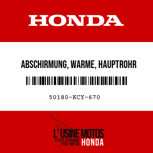 image de 50180-KCY-670 ABSCHIRMUNG, WARME, HAUPTROHR