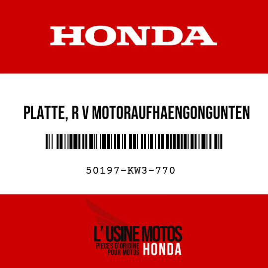image de 50197-KW3-770 PLATTE, R V MOTORAUFHAENGONGUNTEN