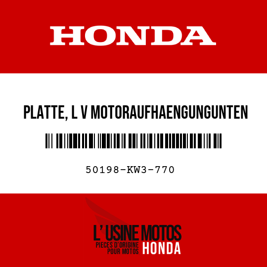 image de 50198-KW3-770 PLATTE, L V MOTORAUFHAENGUNGUNTEN