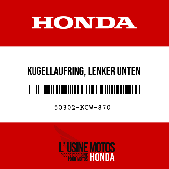 image de 50302-KCW-870 KUGELLAUFRING, LENKER UNTEN