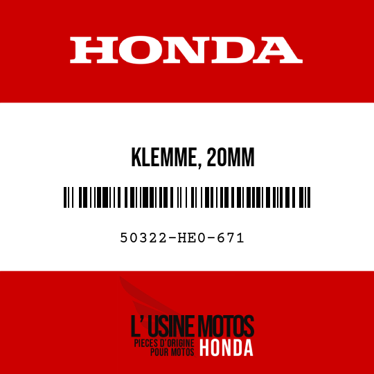 image de 50322-HE0-671 KLEMME, 20MM
