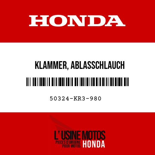 image de 50324-KR3-980 KLAMMER, ABLASSCHLAUCH