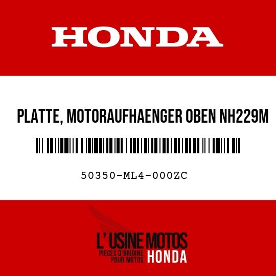 image de 50350-ML4-000ZC PLATTE, MOTORAUFHAENGER OBEN NH229M  (NH229M ANKERGRAUMETALLIC)