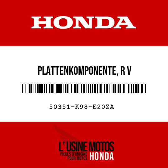 image de 50351-K98-E20ZA PLATTENKOMPONENTE, R V MOTORAUFHAENGUNG NH303M