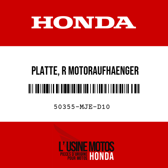 image de 50355-MJE-D10 PLATTE, R MOTORAUFHAENGER