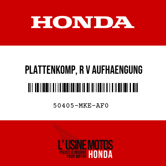 image de 50405-MKE-AF0 PLATTENKOMP, R V AUFHAENGUNG