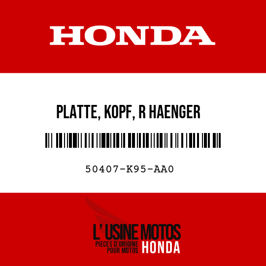 image de 50407-K95-AA0 PLATTE, KOPF, R HAENGER