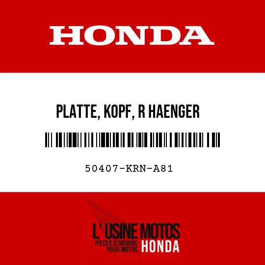 image de 50407-KRN-A81 PLATTE, KOPF, R HAENGER