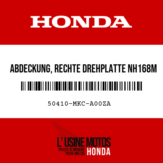 image de 50410-MKC-A00ZA ABDECKUNG, RECHTE DREHPLATTE NH168M