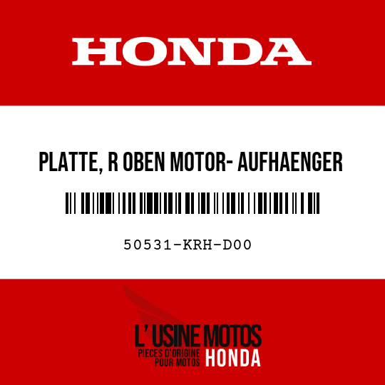 image de 50531-KRH-D00 PLATTE, R OBEN MOTOR- AUFHAENGER