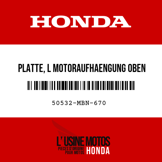 image de 50532-MBN-670 PLATTE, L MOTORAUFHAENGUNG OBEN