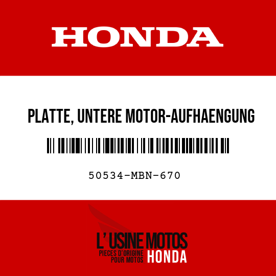 image de 50534-MBN-670 PLATTE, UNTERE MOTOR-AUFHAENGUNG