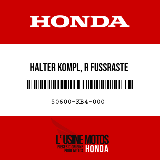image de 50600-KB4-000 HALTER KOMPL, R FUSSRASTE