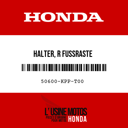 image de 50600-KPP-T00 HALTER, R FUSSRASTE