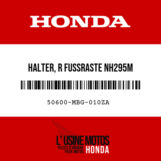 image de 50600-MBG-010ZA HALTER, R FUSSRASTE NH295M 