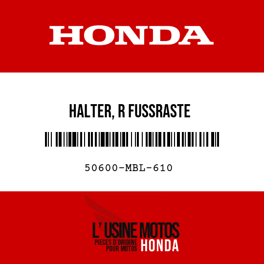 image de 50600-MBL-610 HALTER, R FUSSRASTE