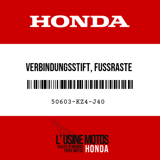 image de 50603-KZ4-J40 VERBINDUNGSSTIFT, FUSSRASTE