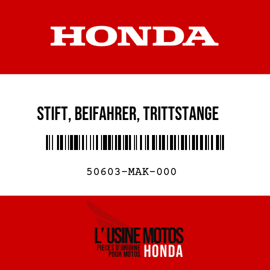 image de 50603-MAK-000 STIFT, BEIFAHRER, TRITTSTANGE